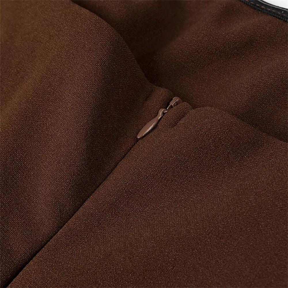 Strapless Mesh Patchwork Dress For Women Spring Summer