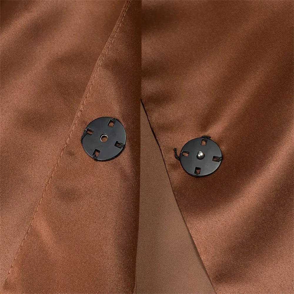 Women's Casual Bubble Sleeve Shirt with Round Neck and Button Detail Lightweight Summer Top