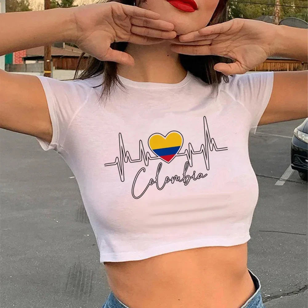 Colombia Anime T Shirt for Women - Stylish Manga Design Tee for Female Anime Fans