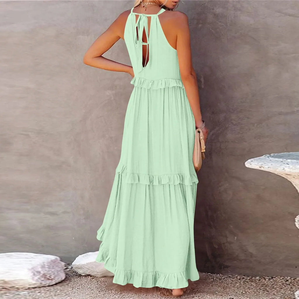 Women Summer Maxi Dress Lightweight Beach Swing Dress
