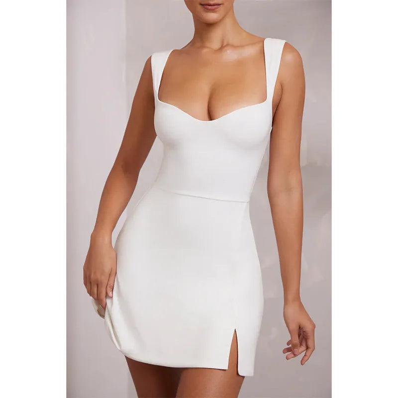 Women's Sleeveless Bodycon Mini Dress Sweetheart Neckline