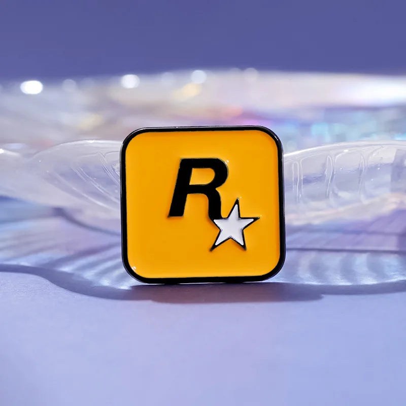 Cartoon R Star Alloy Brooch for Clothing and Bag Accessories, Exquisite Decorative Gift