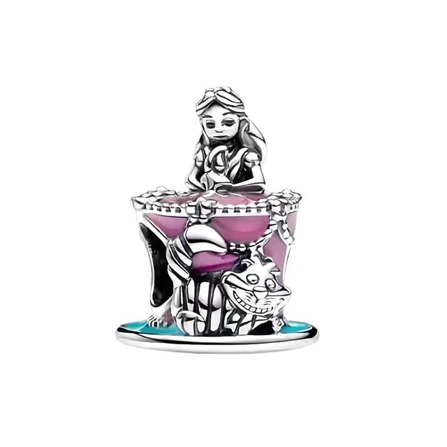 925 Silver Mermaid Princess Dress Charms for DIY Dangle Beads Fit Original Pendant Bracelet Necklace Fashion Jewelry