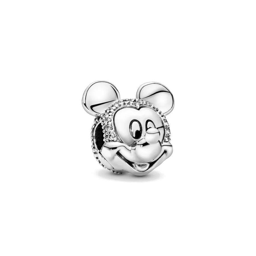 Disney 925 Sterling Silver DIY Charm Compatible With 3mm Bracelets Featuring Mickey Mouse Ferris Wheel And Suitcase Designs