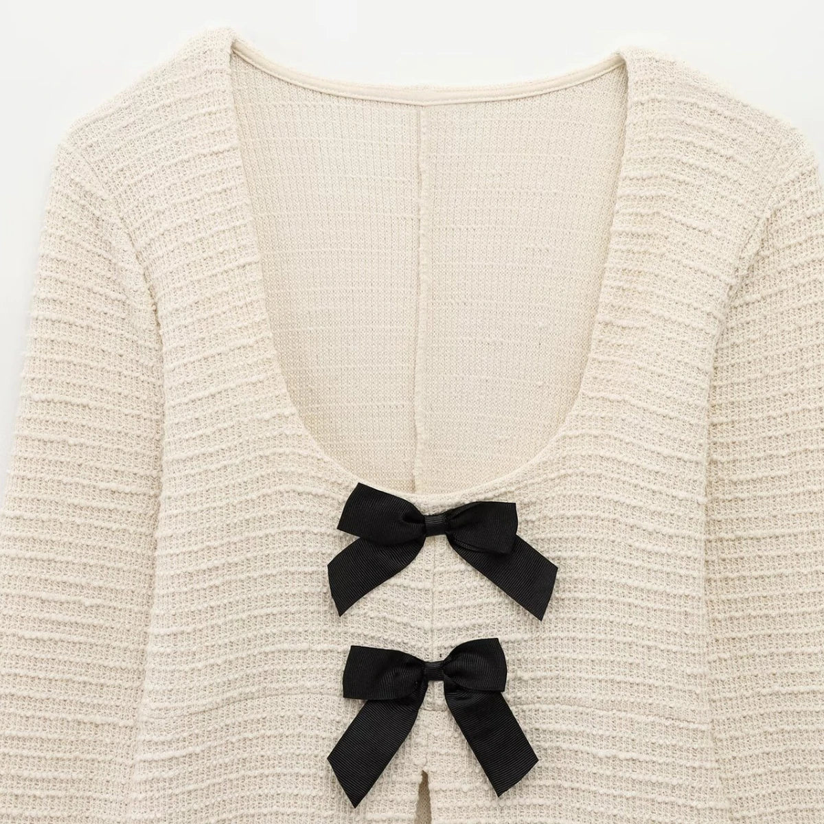 Women's Casual Chic Bow Top and Flared Pants Suit Set for Spring and Summer