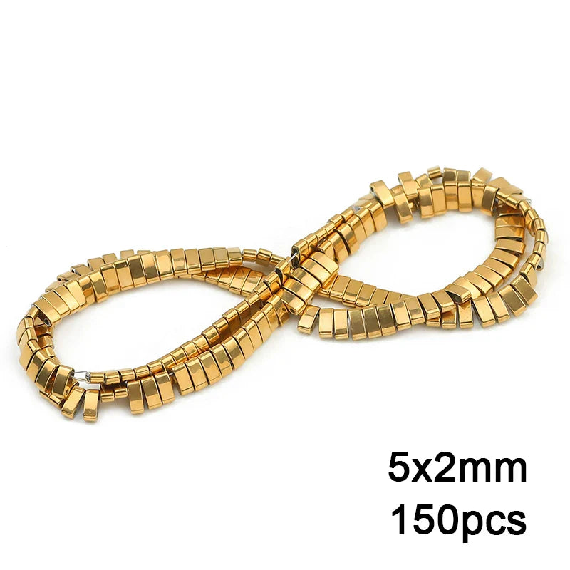 Hematite Natural Stone Gold Plated Loose Beads for DIY Jewelry Making - Star and Heart Shapes