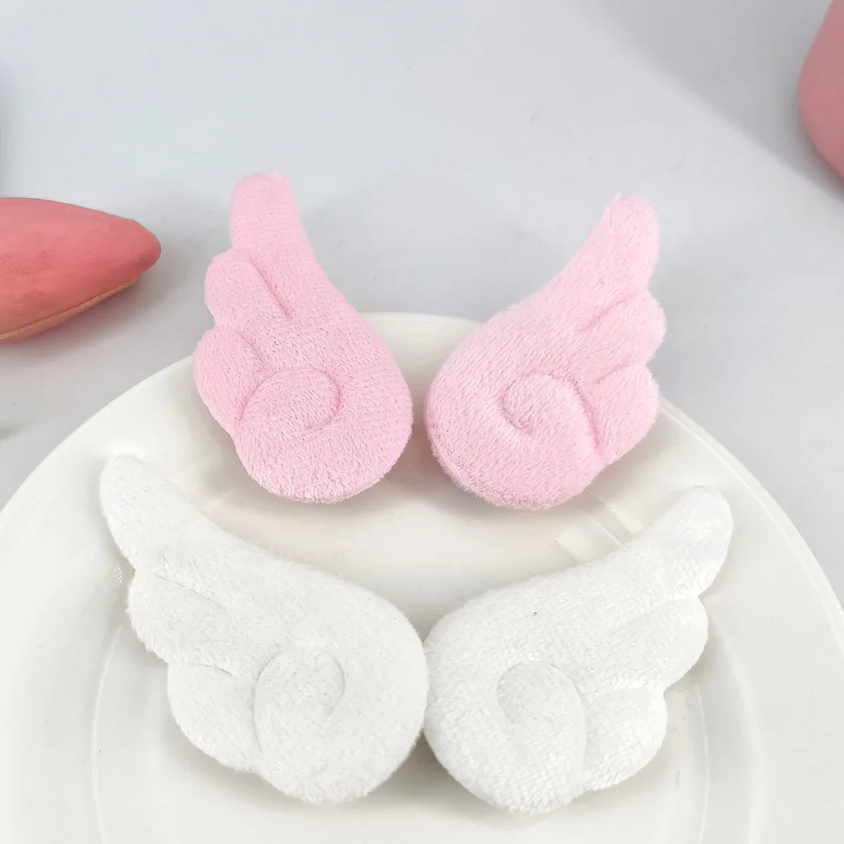 2Pcs Angel Wing Hair Clips Cute Plush Barrettes for Girls Party Wedding Birthday Accessories