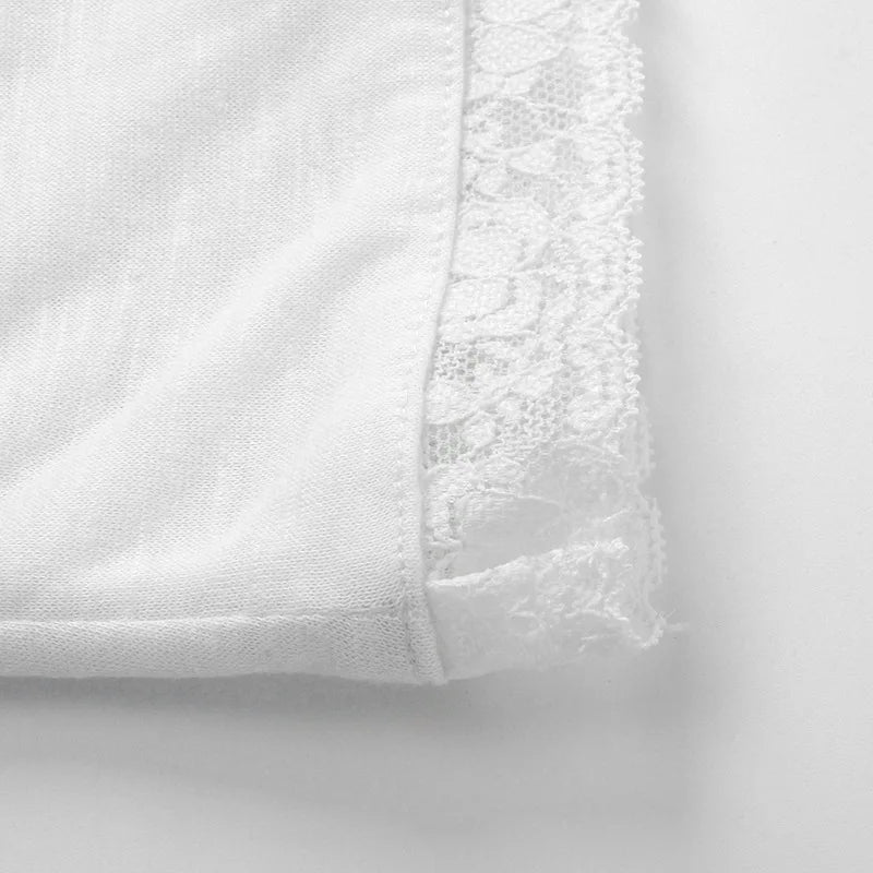 Summer Sexy Two Piece Set Women White Lace Sleeveless Crop Top and Slim Casual Skirt Backless Club Outfit