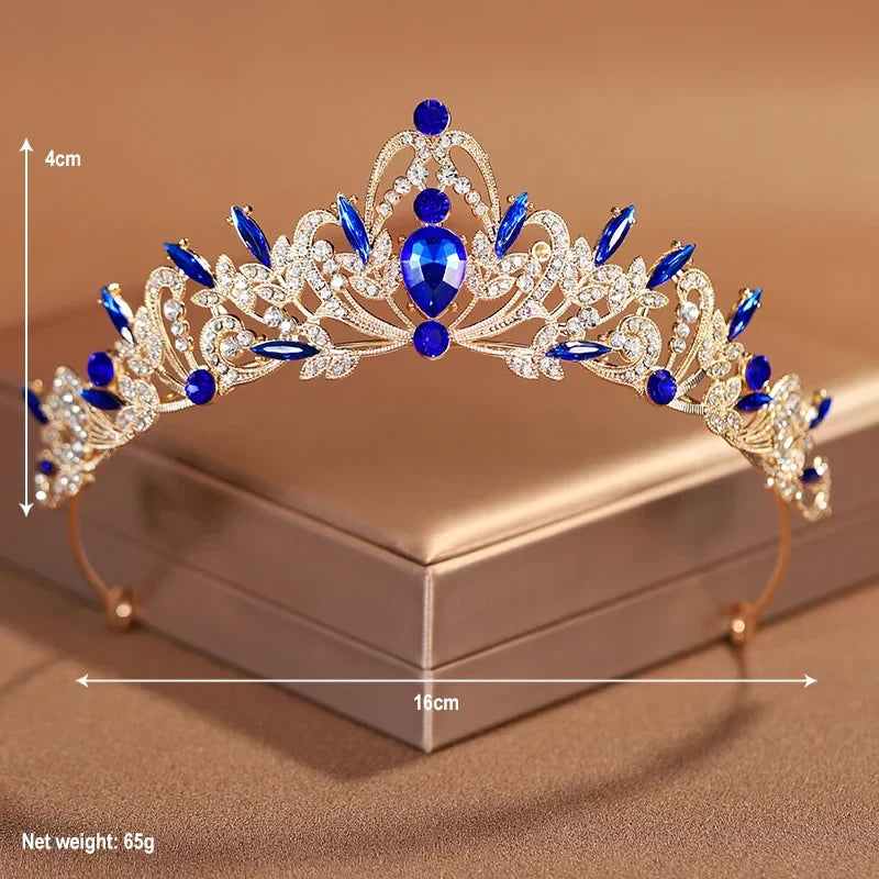 Purple Bridal Crown Tiara for Women Grand Party and Birthday Celebrations
