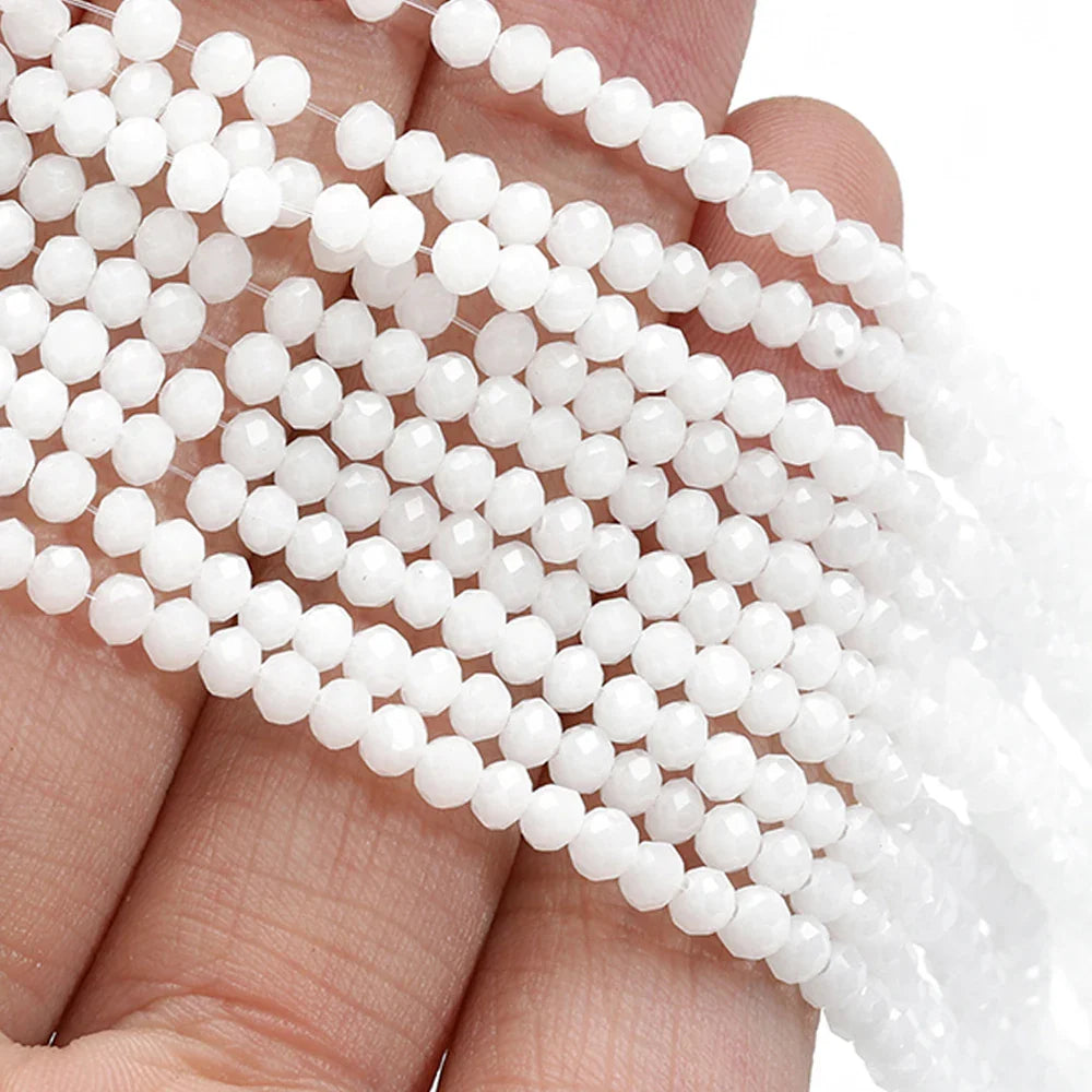 120 Pieces Crystal Glass Rondelle Beads Faceted Round Loose Spacer Beads for Jewelry Making