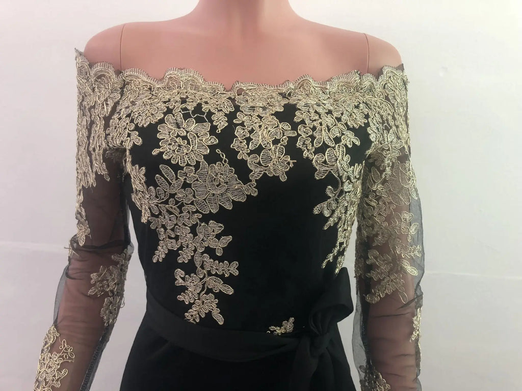 Appliques Lace Patchwork Off Shoulder Jumpsuit for Women with Slash Neck Long Sleeve and Elegant Wide Leg Pants Party Overalls