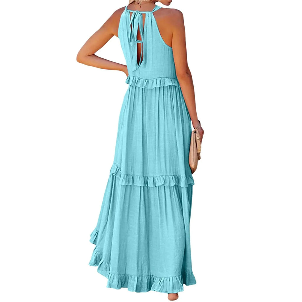 Women Summer Maxi Dress Lightweight Beach Swing Dress