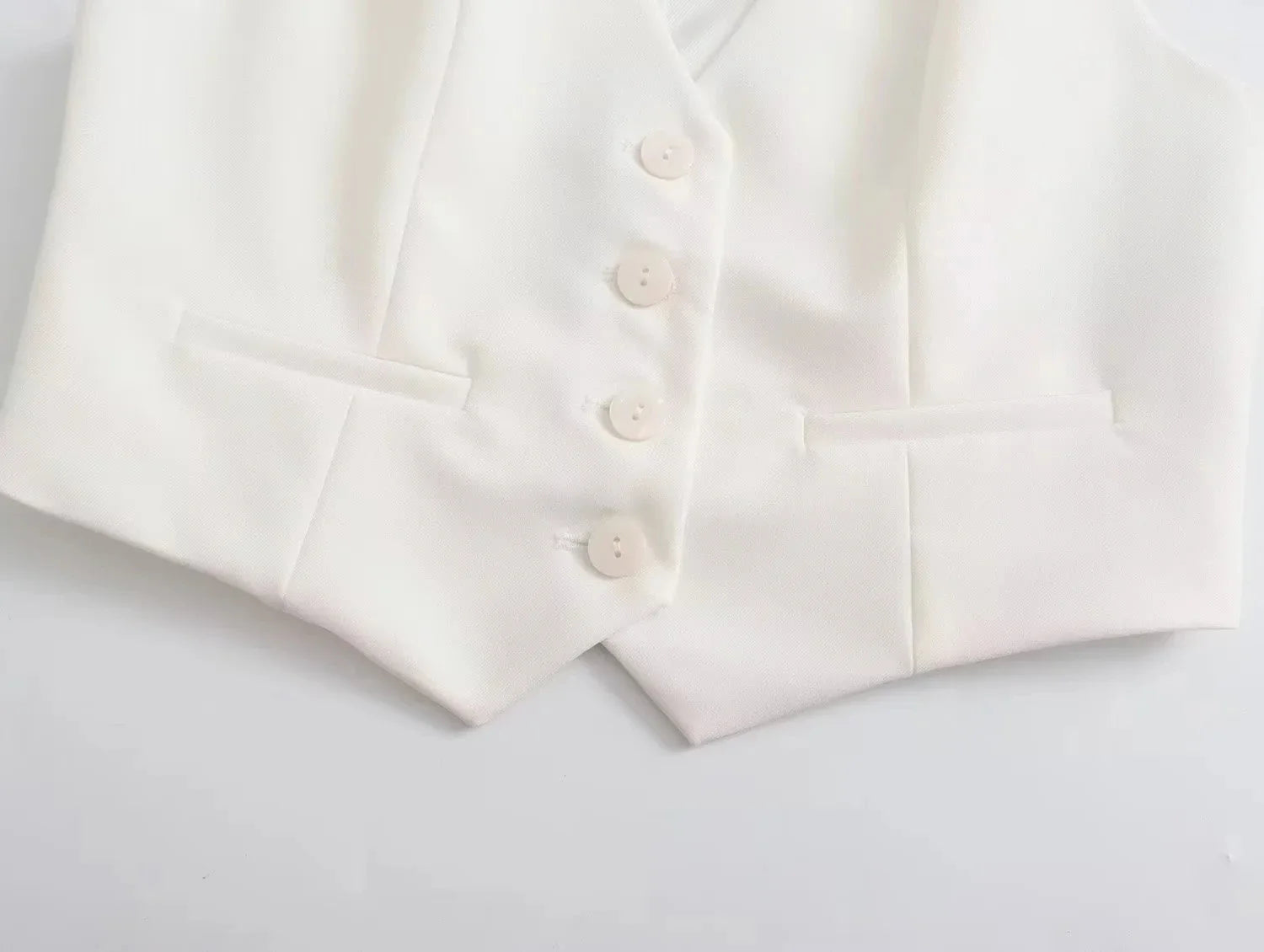 Casual Solid Color V Neck Sleeveless Single Breasted Vest With Elegant Mid Waist Wide Leg Pants Set