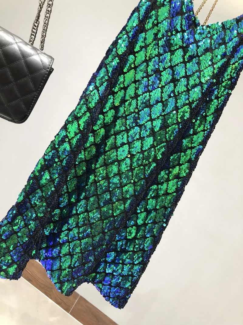 Sequins Backless Party Dress With Delicate Shoulder Straps