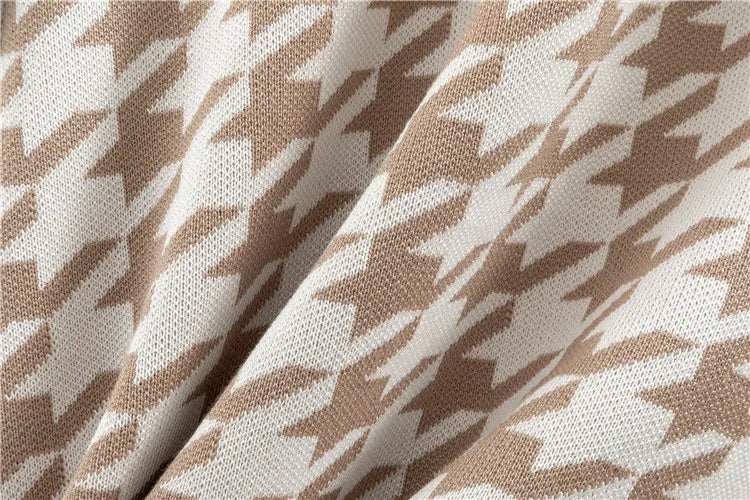 Cozy Winter Two-Piece Knitted Cardigan and Wide Leg Pant Set for Women Loose Fit Sweater Tracksuit