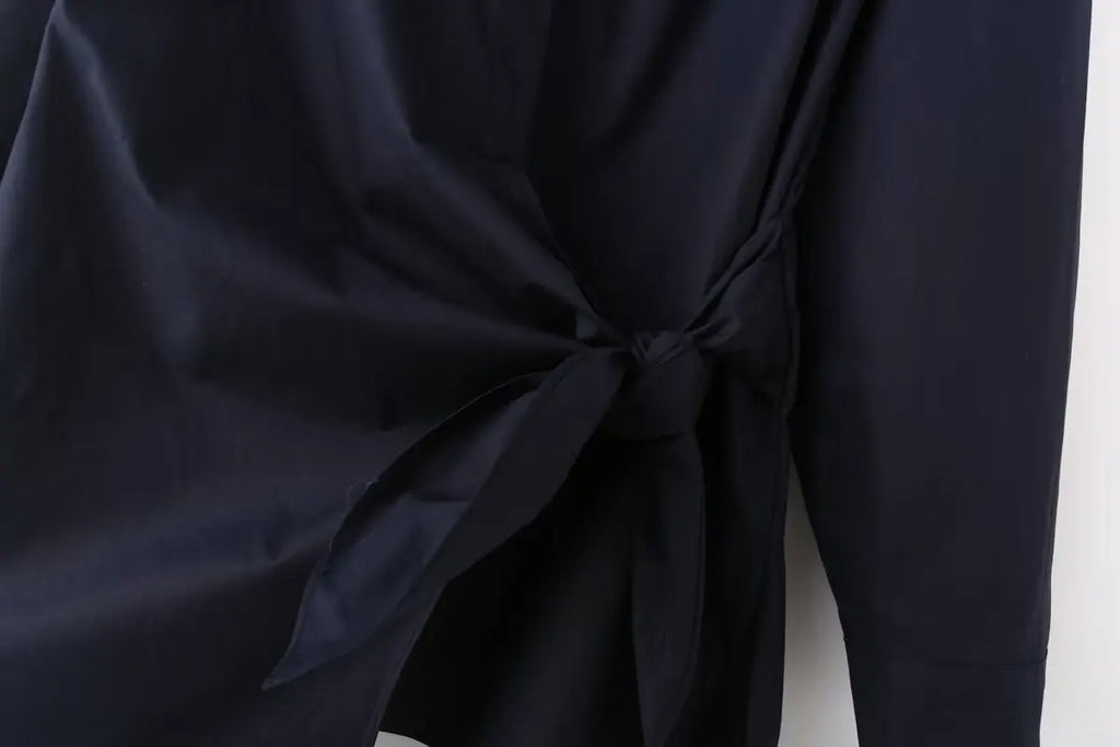 Autumn Women Two-Piece Set Poplin Single Breasted Shirt with High Waist Long Pants Casual Outfit