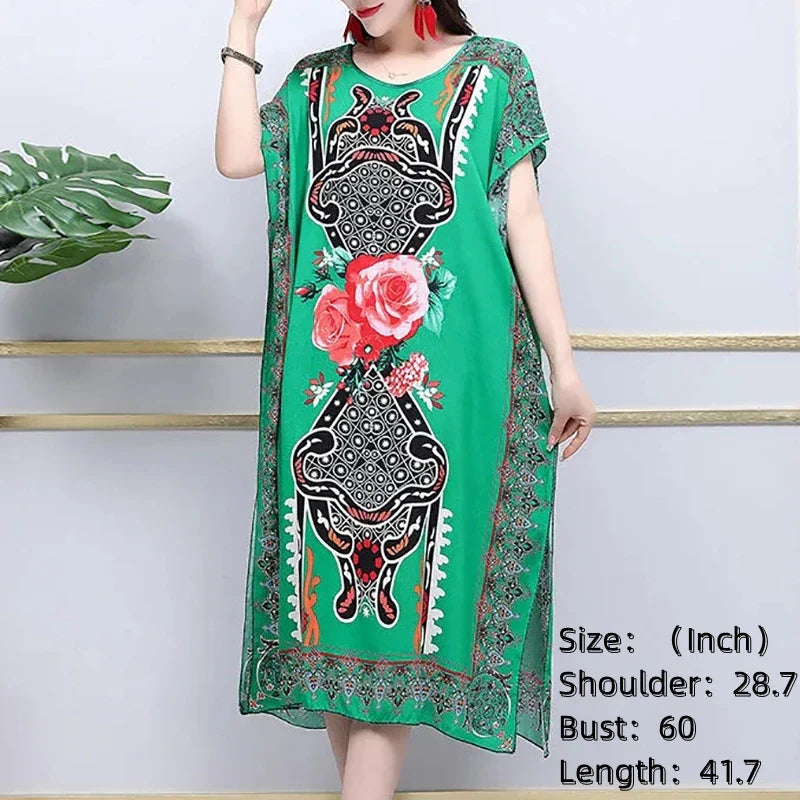 Elegant Floral Print Dress For Women Party Beach Vacation