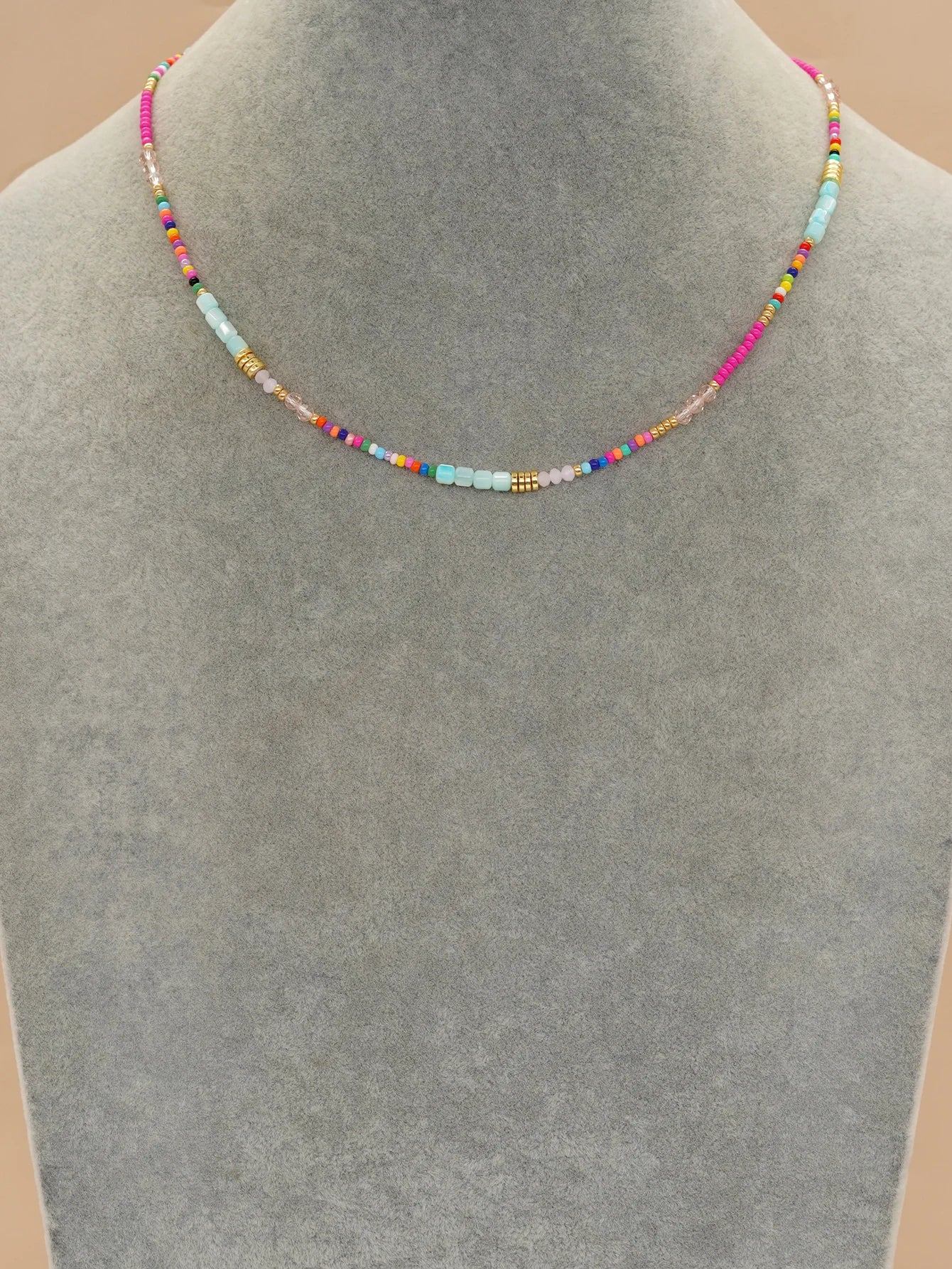 Boho Beaded Necklaces for Women Colorful Summer Bohemian Choker Beach Jewelry
