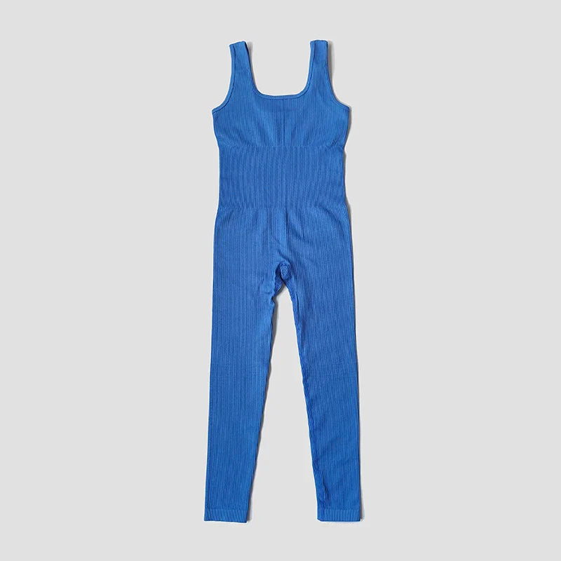 Seamless High Stretch Yoga Jumpsuit for Women Lightweight Breathable Fitness Activewear with Contouring Design and Moisture Wicking Fabric