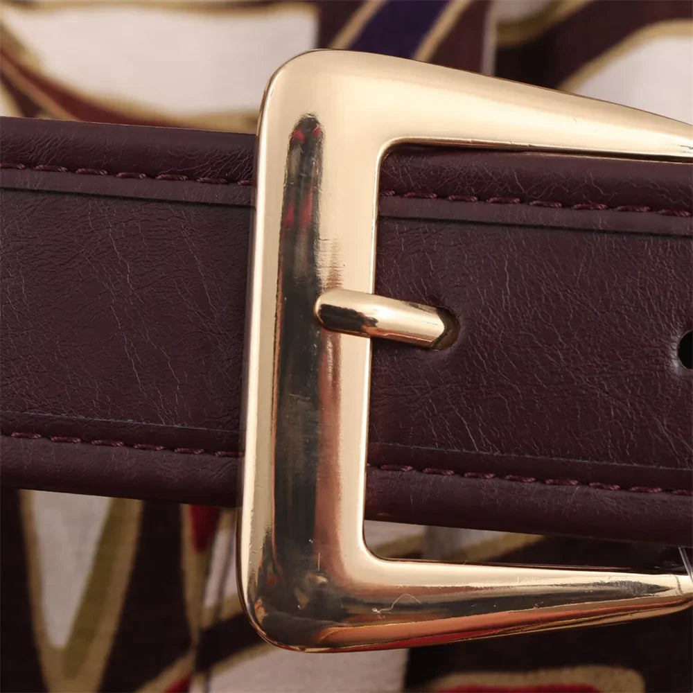 Waist Belt Midi Dress For Women With Lapel Decoration