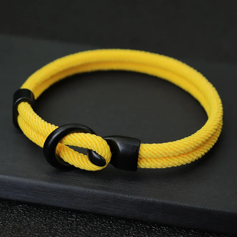 Men's Double Layer Paracord Survival Bracelet for Outdoor Camping and Adventure Gifts
