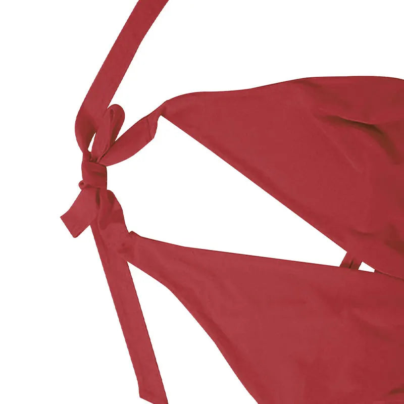 Summer Mini Dress Solid Sleeveless Backless V Neck Halter