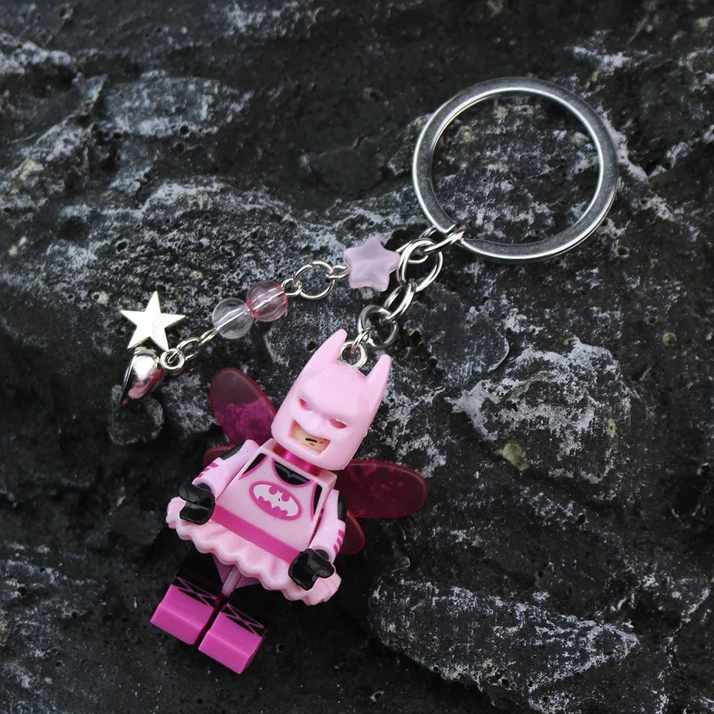 Handmade 3D Bat Couple Keychain Pendant Phone Ring Backpack Accessory Gifts for Him Y2K Jewelry