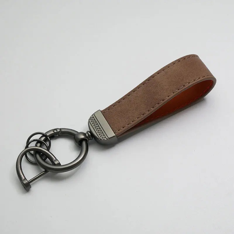 PU Leather Keychain Car Key Ring Holder for Men and Women - Stylish Key Strap Wallet Accessory in Multiple Colors