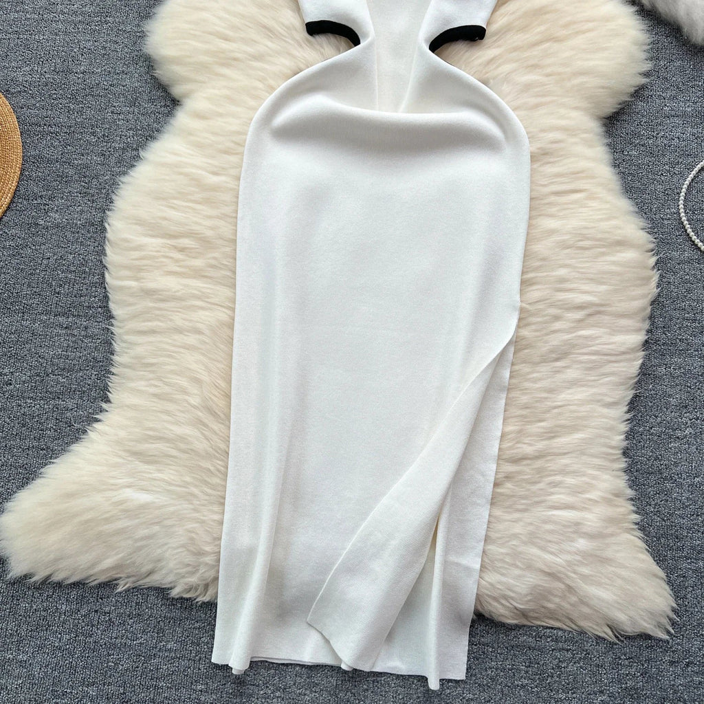 Sexy Cutout Waist Bodycon Dress Knitted Summer Sundress