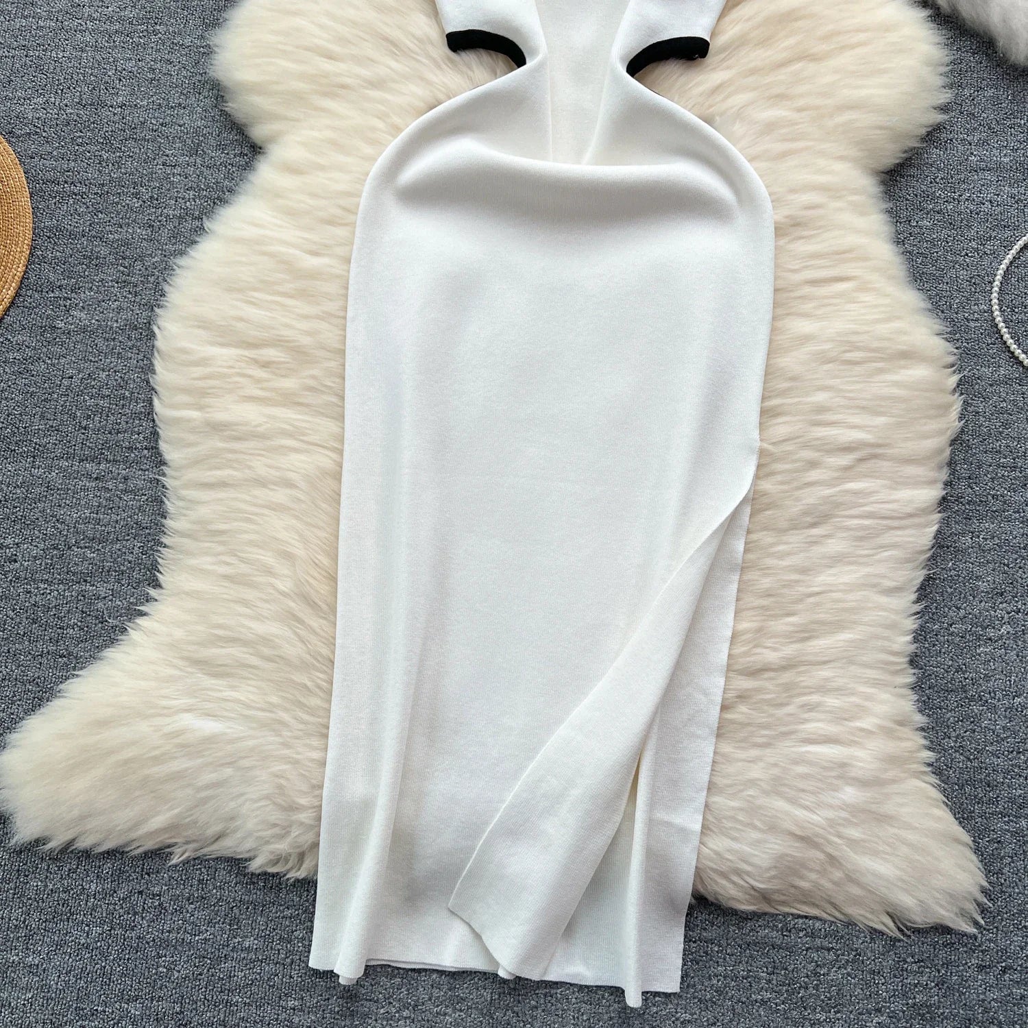 Sexy Cutout Waist Bodycon Dress Knitted Summer Sundress