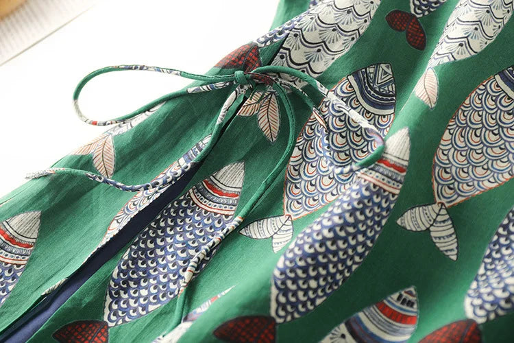 Elegant Green Chinese Style Qipao Dress For Summer Women