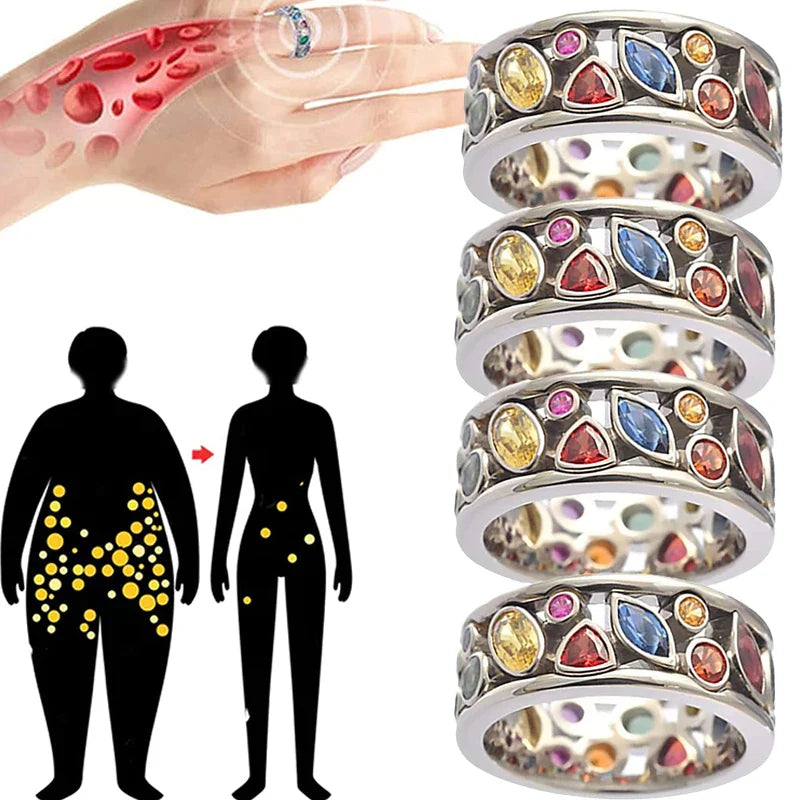 Women Ionix Therapy Crystal Quartz Ring for Weight Loss and Lymph Drainage