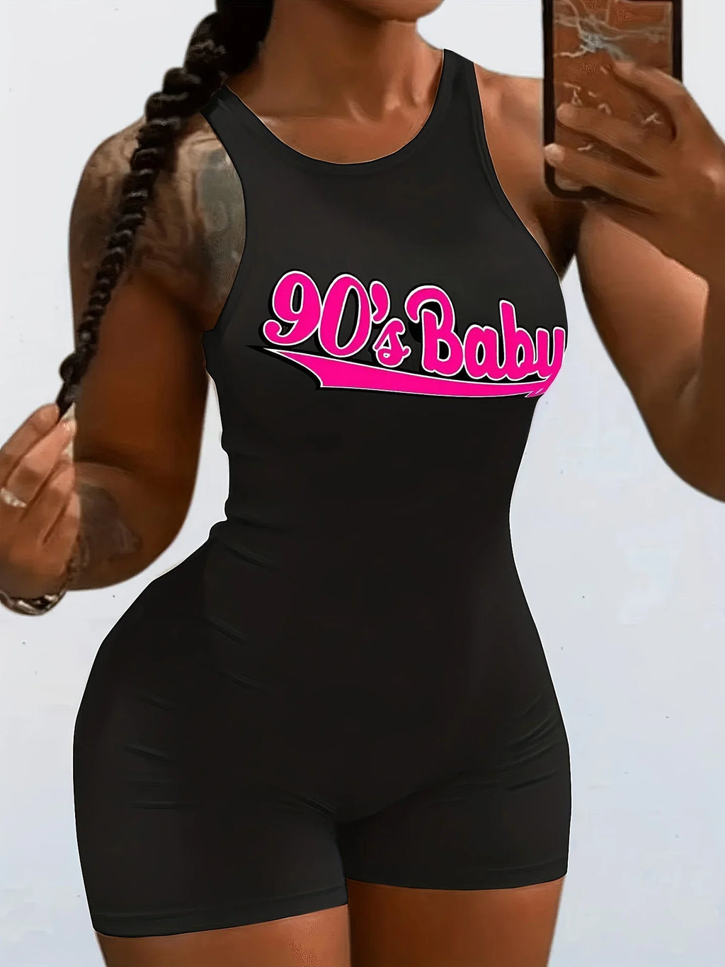 Sleeveless Backless Wireless Solid Color Tight Fit Jumpsuit for Yoga Exercise and Casual Wear