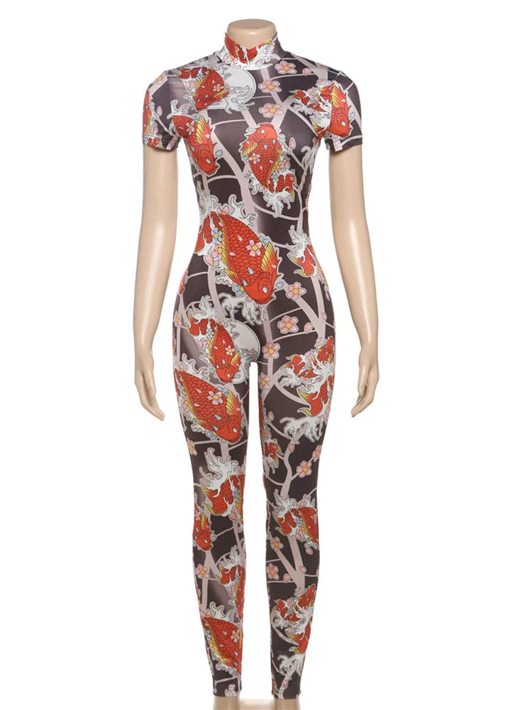 Women's Backless Peach Buttocks Jumpsuit Sporty Shorts Sleeve Casual Fitness Workout Overalls for Summer Street Activity