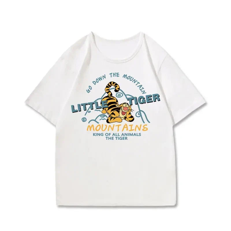 Cartoon Disney Tigger Printed Women's Cotton T-Shirt Casual Short Sleeve Top