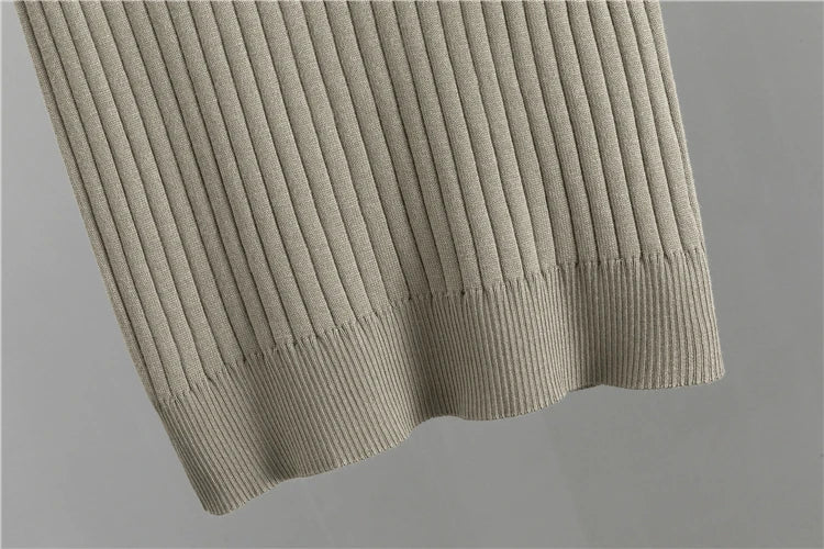 Chic Women's 3 Piece Knitted Cardigan Tracksuit Set with Sweater and Pants for Spring and Autumn Fashion