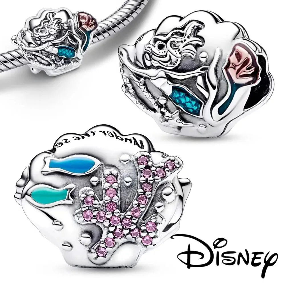 Disney Stitch Minnie Mouse Dangle Charms for Pandora Bracelets Silver Jewelry Making