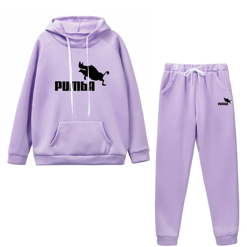 Womens Cute Cat Hoodie Tracksuit High Quality Casual Jogging Outfit Pullover and Pants Set