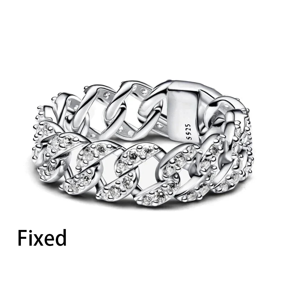 925 Sterling Silver Crown Love Heart Moon Engagement Ring for Women Luxury Jewelry