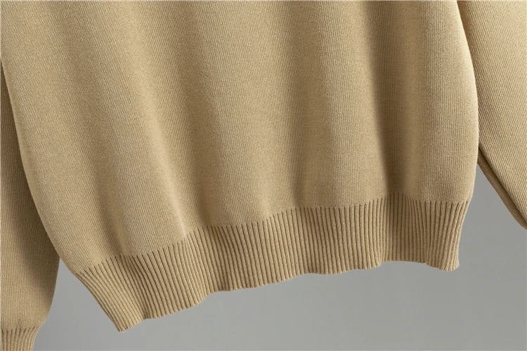 Women's Knitted Spring Three Piece Set with Casual Pullover Sweater, Stripe Shawl, and Wide Leg Pants Outfit