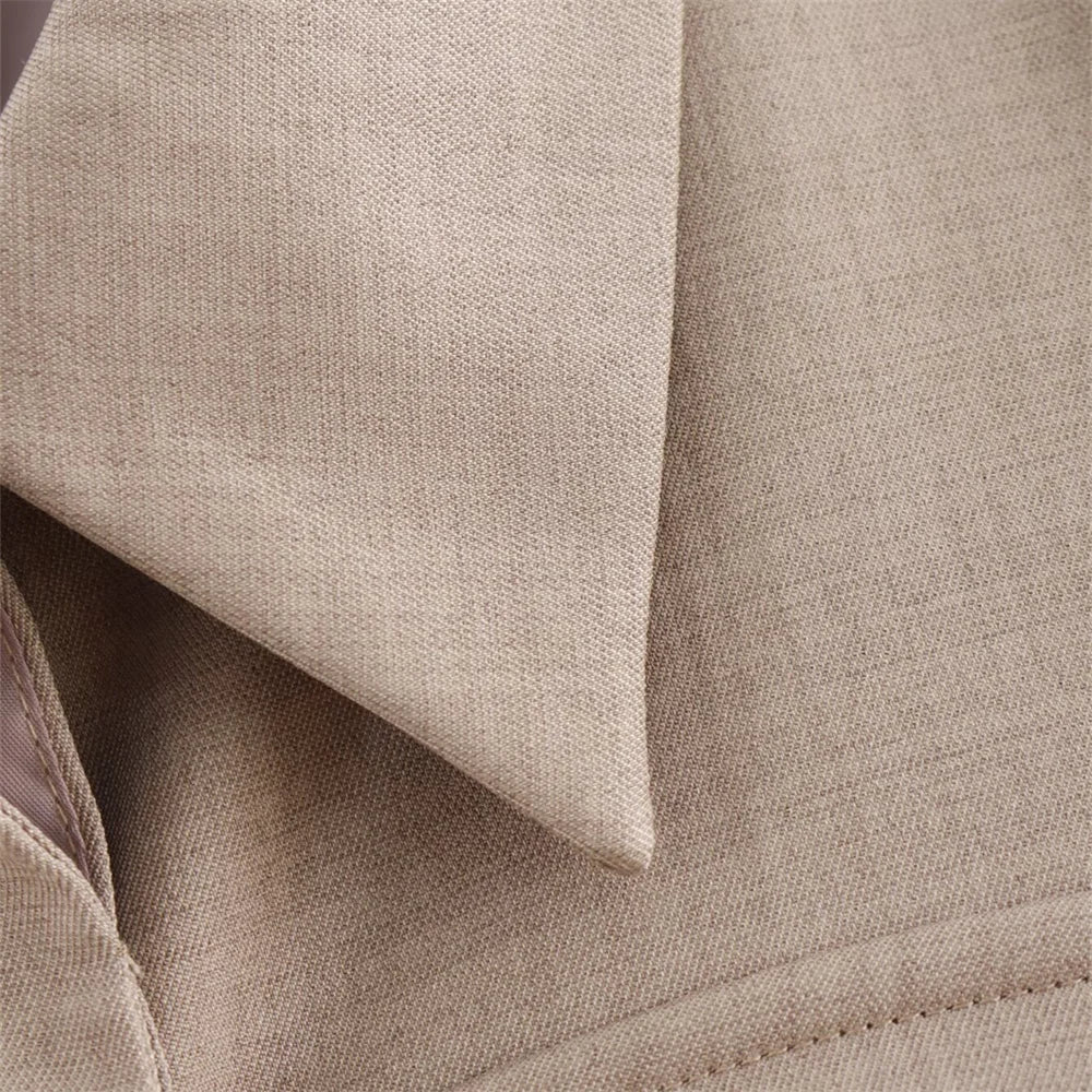 Women's Fashion Casual Double Pocket Coat and High Waist Wide Leg Pants Set