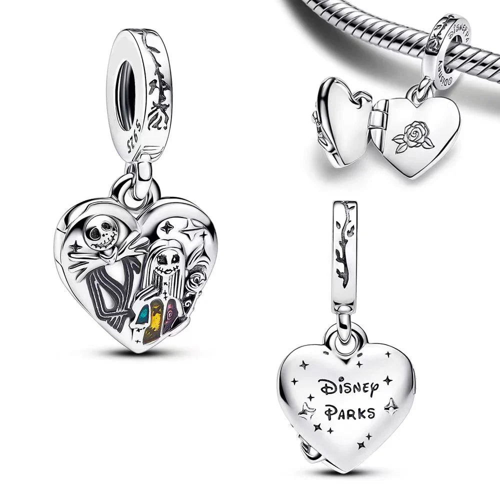 Disney Christmas Eve Series Silver 925 Charms for Women Jewelry Gift Compatible with 3mm Bracelets