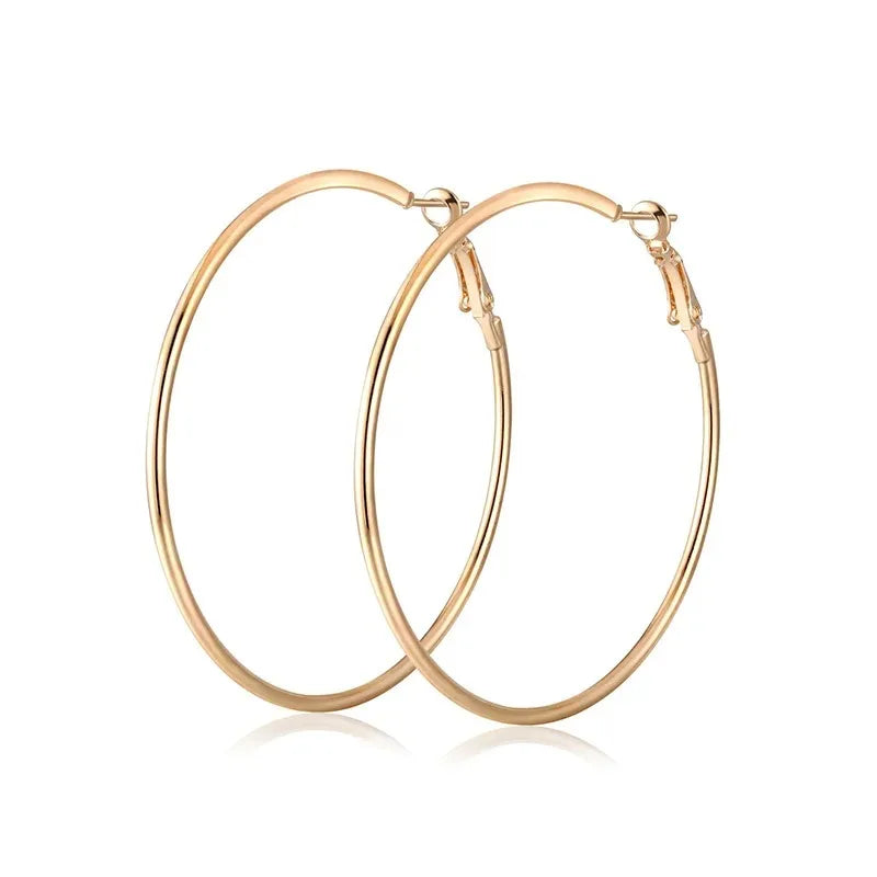 30-100mm Small Big Circle Hoop Earrings for Women and Men in Stainless Steel Fashion Jewelry