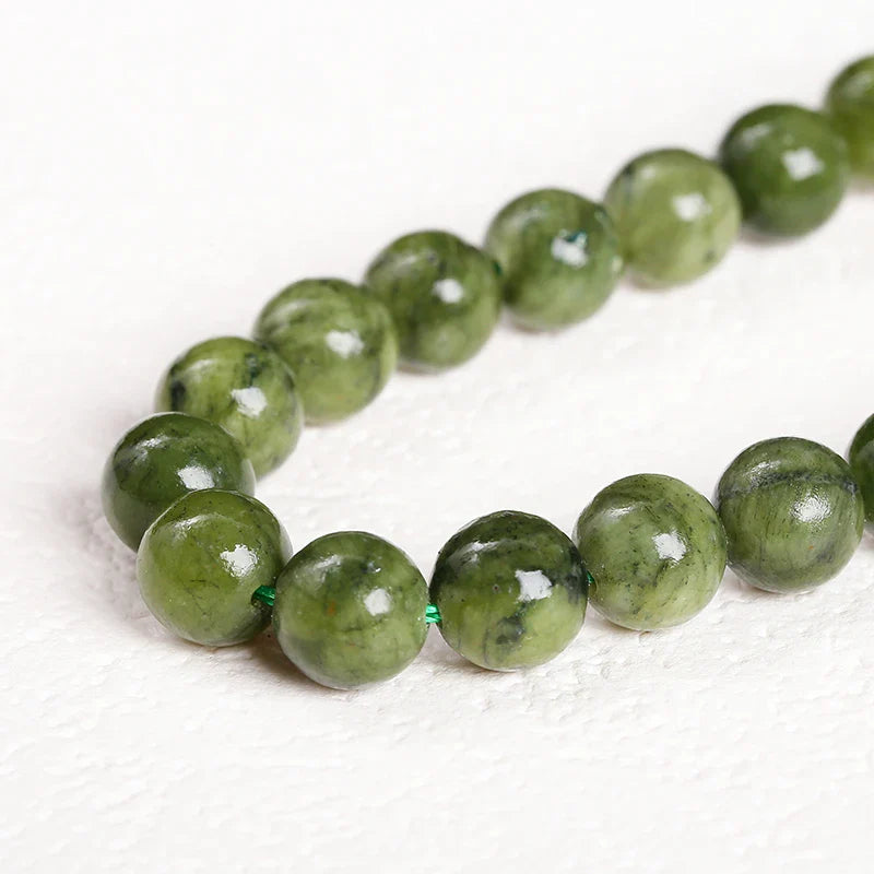 Natural Dark Color Southern Jade Beads Round Loose Spacer for DIY Jewelry Making Necklace and Bracelet