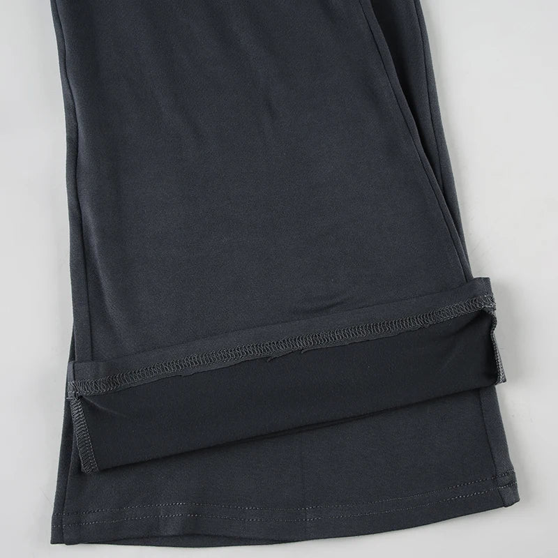 Chic Casual V-Neck Tops and Drawstring Full Length Pants Women's Slim Outfit Set