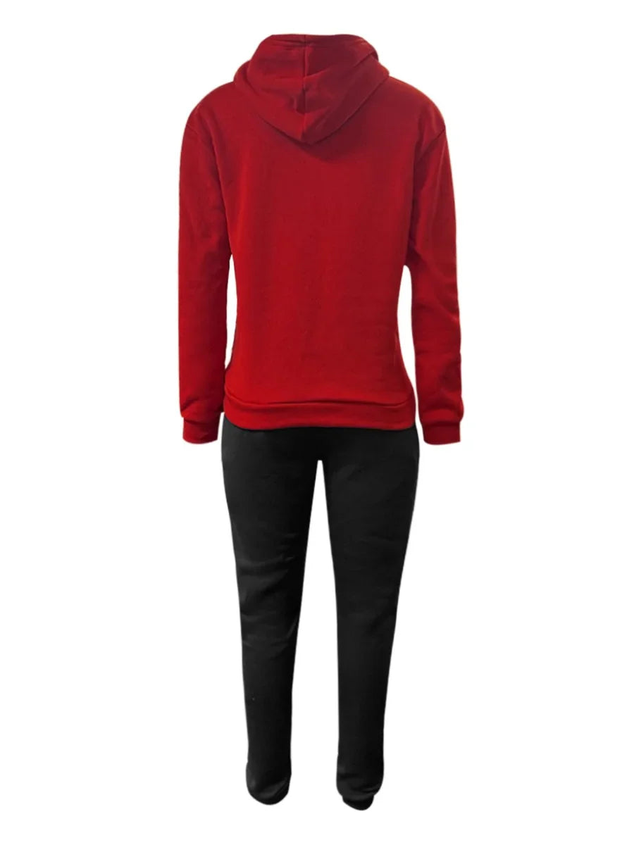 Elegant Women's Autumn Winter Two-Piece Pants Set with Stylish Print Casual Trousers Outfit