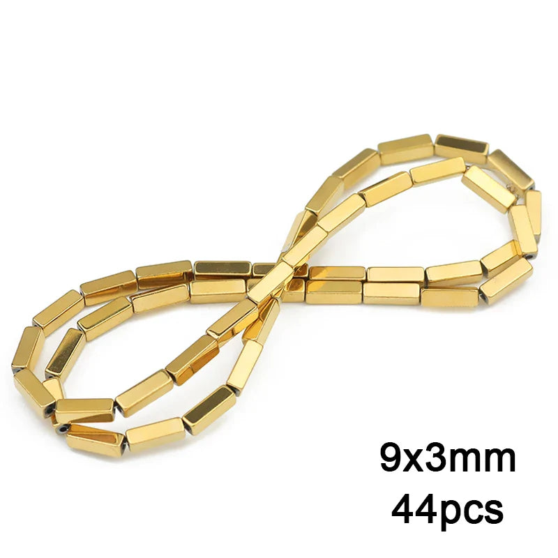 Hematite Natural Stone Gold Plated Loose Beads for DIY Jewelry Making - Star and Heart Shapes