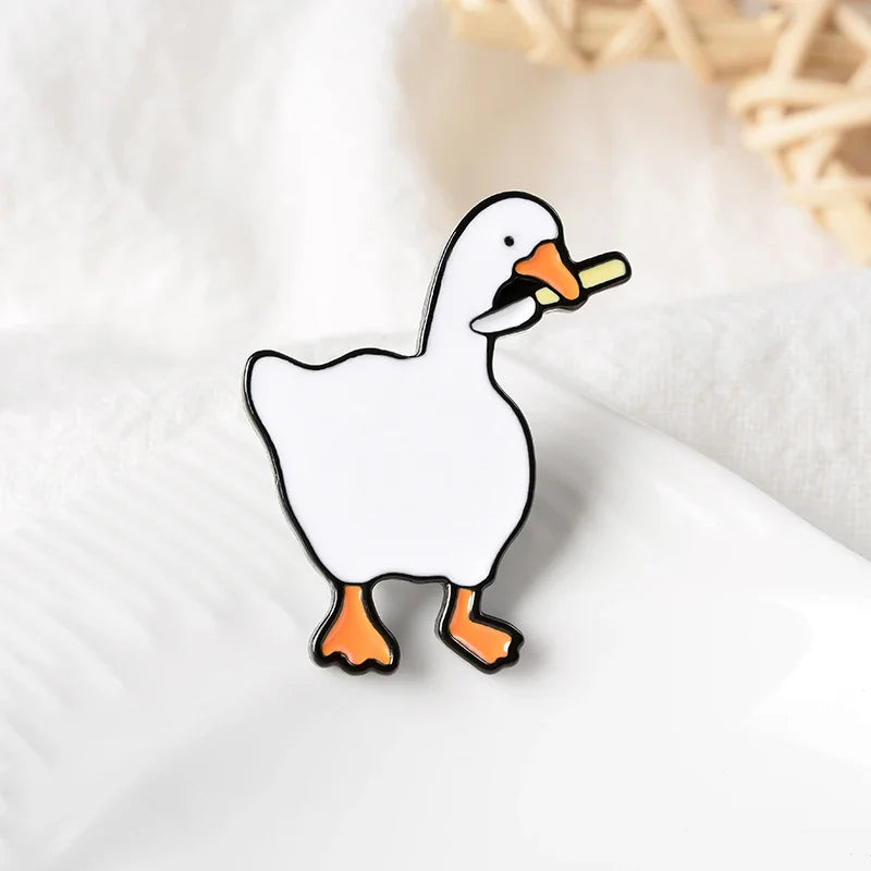 Naughty Goose Enamel Pin Funny Cartoon Brooch Badge Jewelry Gift for Kids and Friends