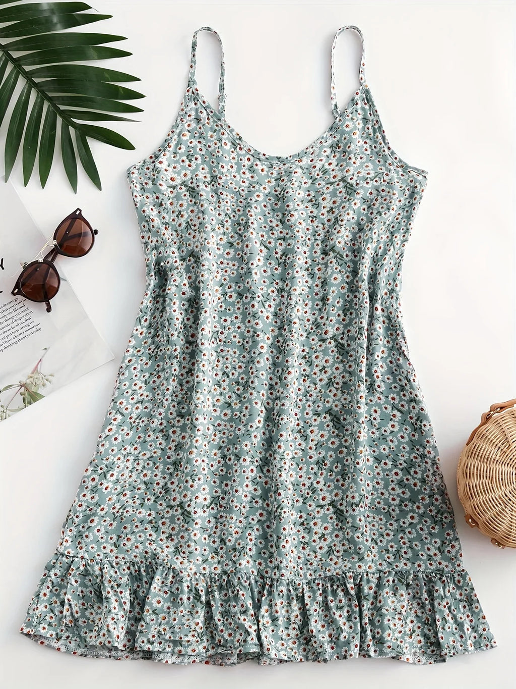 Floral One Shoulder Dress With Waist Enhancing Style