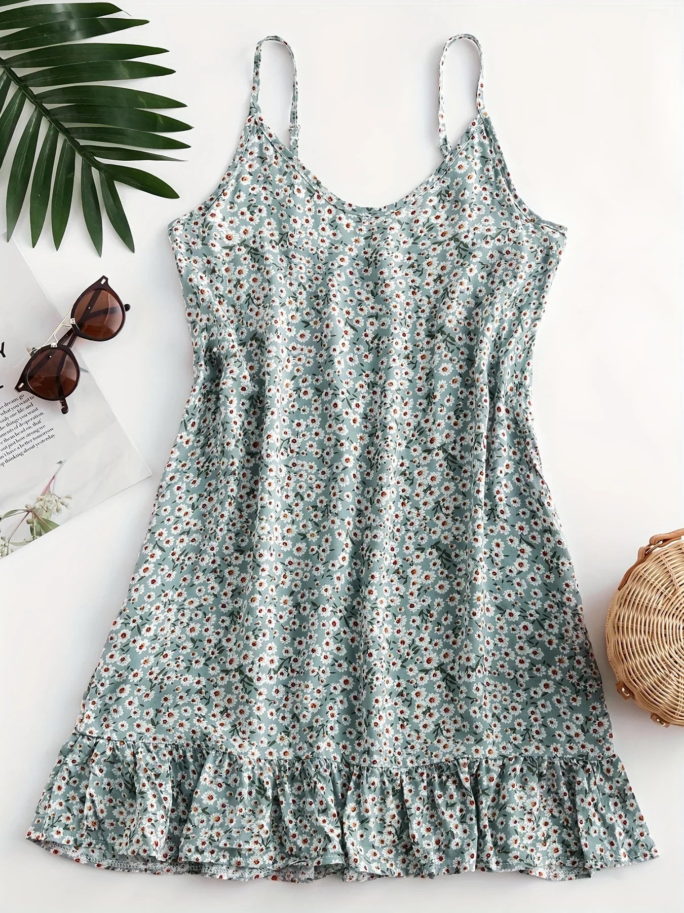 Floral One Shoulder Dress With Waist Enhancing Style